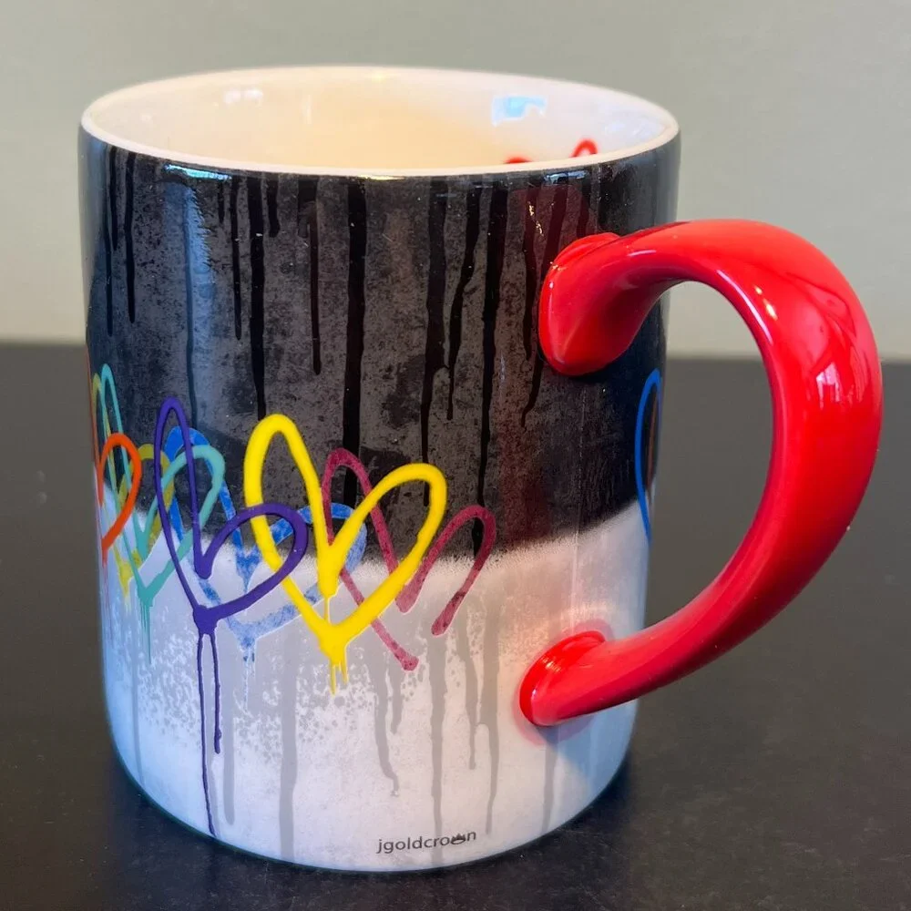 Lang BLEEDING HEARTS / LOVE WALL Ceramic Mug w/ Mural Artwork by James Goldcrown - Picture 2 of 15